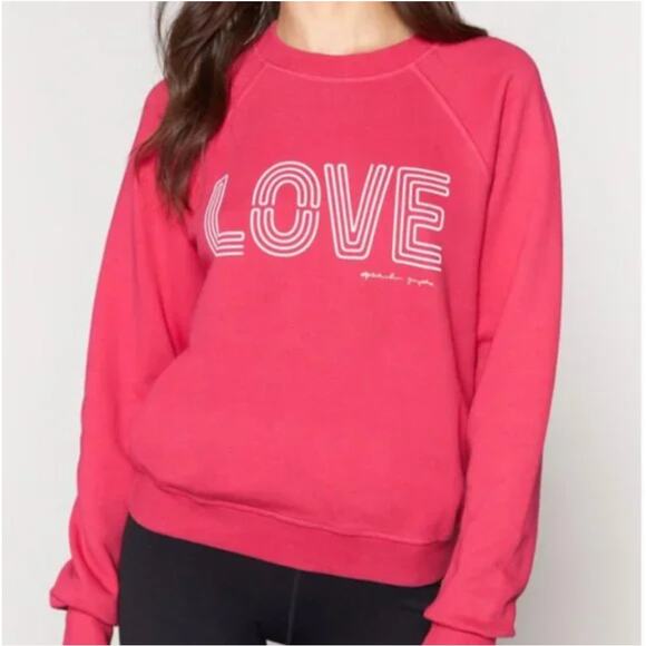 Spiritual Gangster Tops - SPIRITUAL GANGSTER Pink Love Bridget Crewneck Sweatshirt // XS